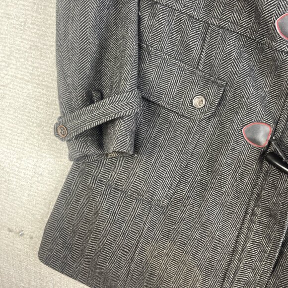 Coogi Coat Women XL Black Faux Fur Removable Hood Parka Jacket Anorak *READ* - Picture 4 of 16